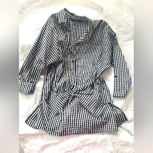 zara gingham check collared button down shirt farm girl